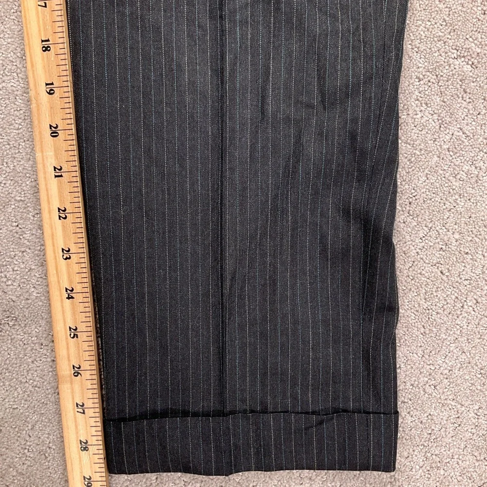 Brooks Brothers Saxxon 1818‎ Regent Suit Mens 42R 37W 29L Gray Blue Pinstripe